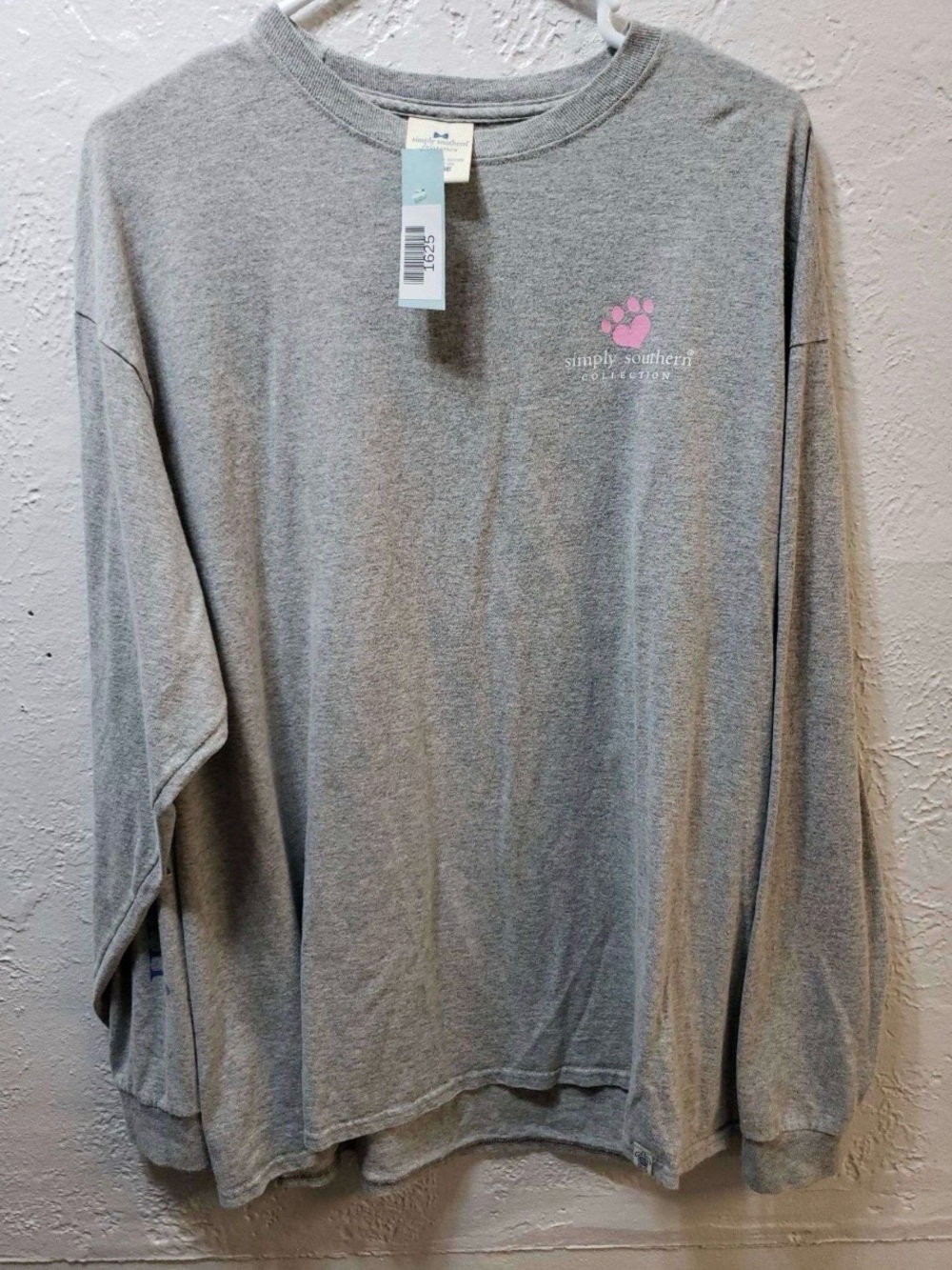 Simply Southern Fur Mama Sweatshirt Womens XL Gray Pink Paw Print NWT